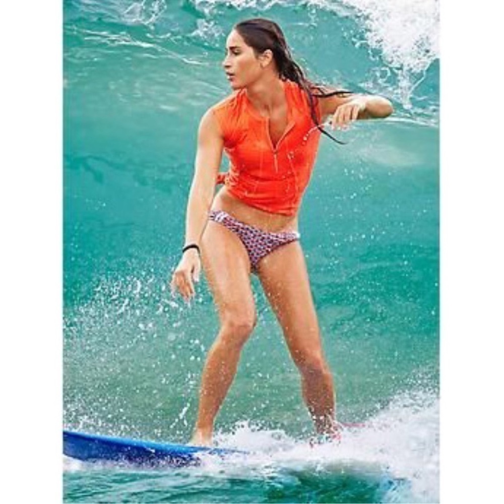 ATHLETA Pacifica Orange Rash Guard Swim Tee Sz XXS
